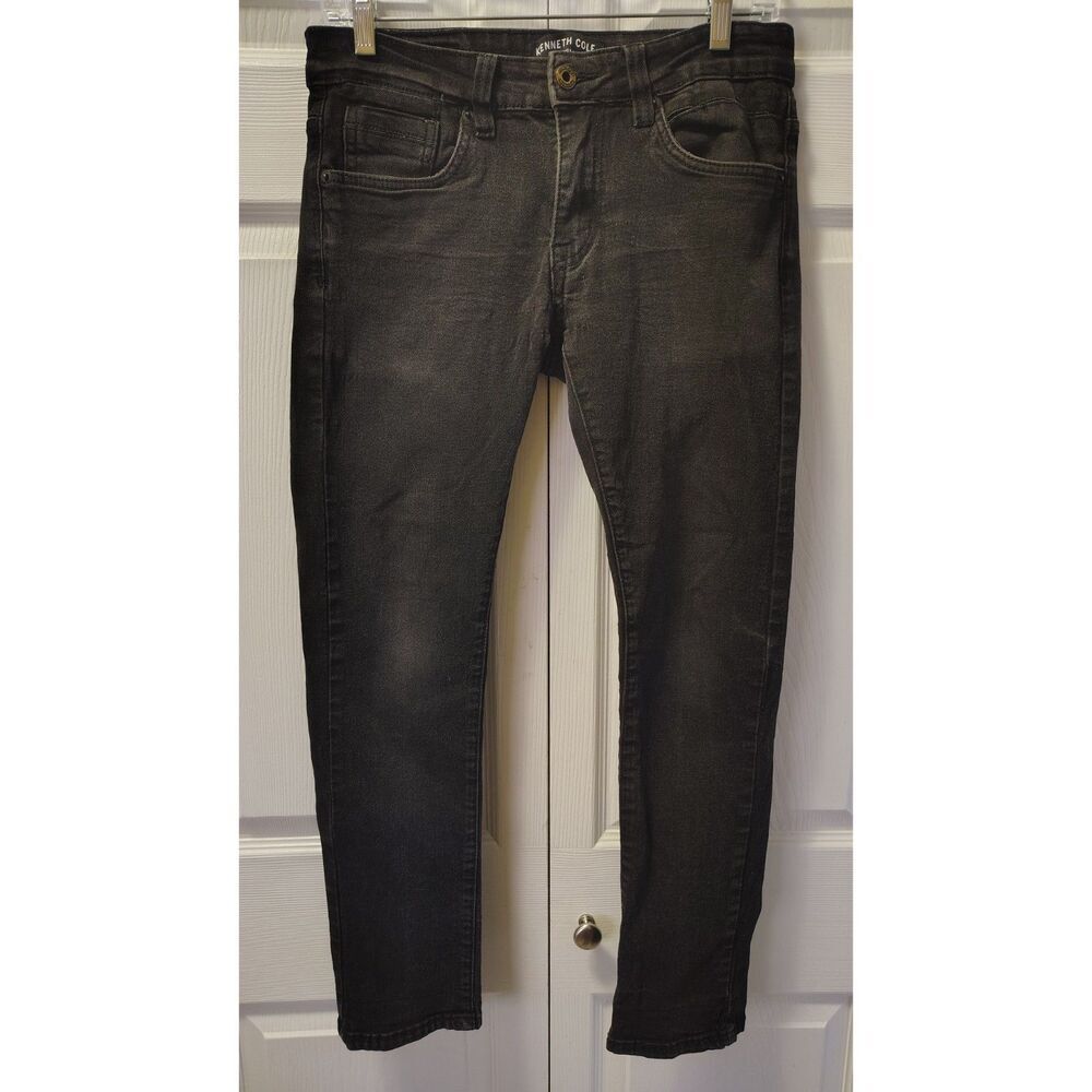 Kenneth Cole 29x30 Men’s Slim Fit Stretch Jeans Faded Black Modern Tapered Leg‎